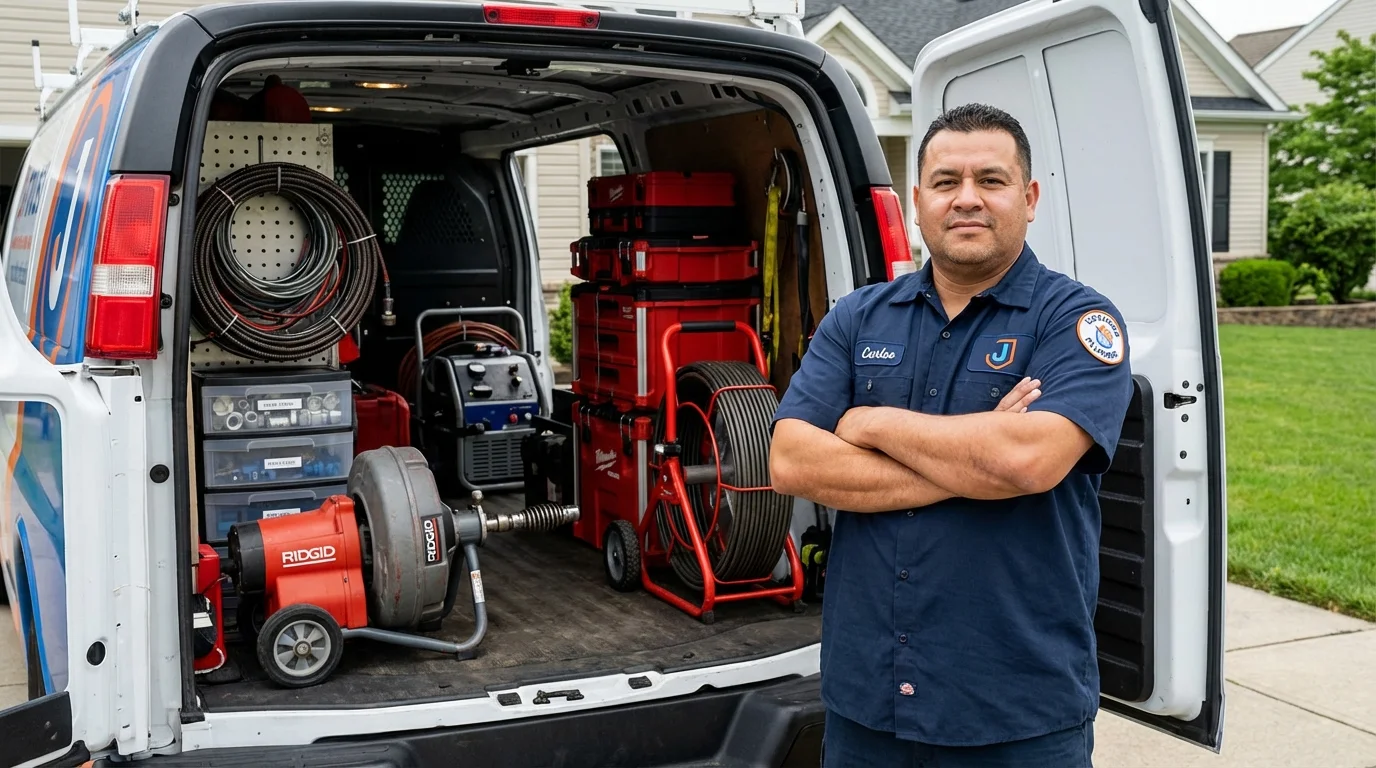 Professional drain cleaning equipment and Johns Plumbing LLC plumber in Burns